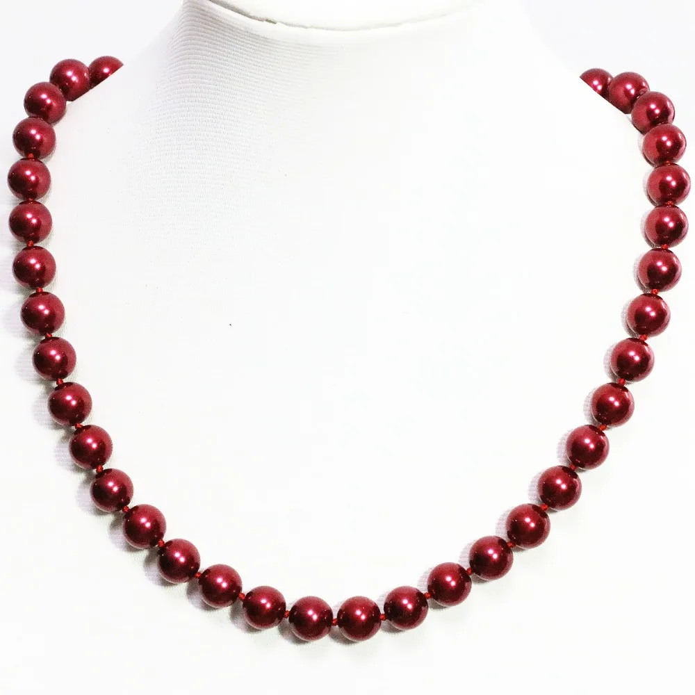 Fashion dark red shell simulated-pearl round beads 8,10,12,14mm unique chain necklace women beauty jewelry 18inch B1481
Fashion dark red shell simulated-pearl round beads 8,10,12,14mm unique chain necklace women beauty jewelry 18inch B1481