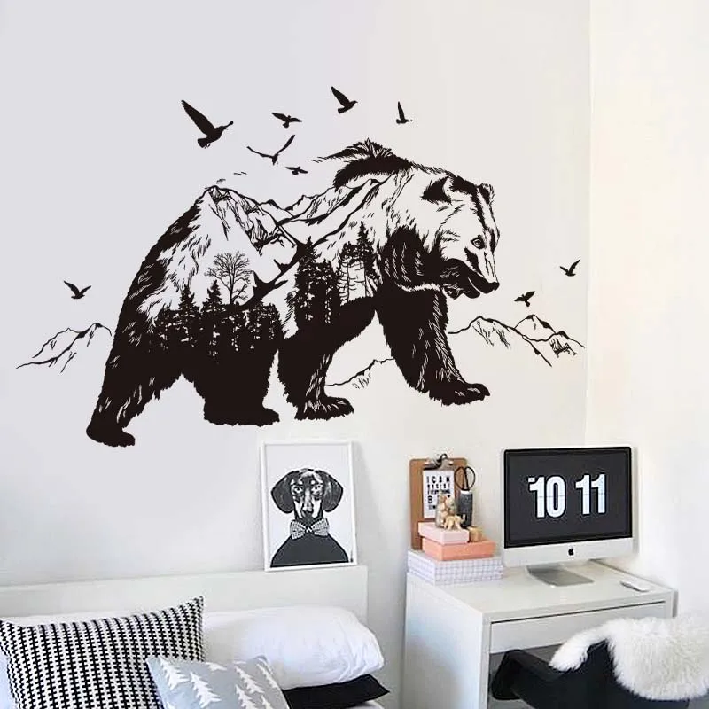 PVC Wall Stickers Lovely Mountain Black Bear Animal Sticker Living wall decor for Bedroom kids room decoration stickers
PVC Wall Stickers Lovely Mountain Black Bear Animal Sticker Living wall decor for Bedroom kids room decoration stickers