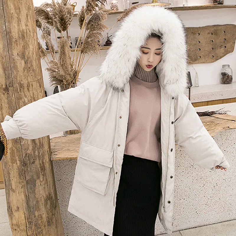 2019 Korean version Winter Hooded coat Female Solid color Leisure loose Double pocket Thick coat woman cc199
2019 Korean version Winter Hooded coat Female Solid color Leisure loose Double pocket Thick coat woman cc199