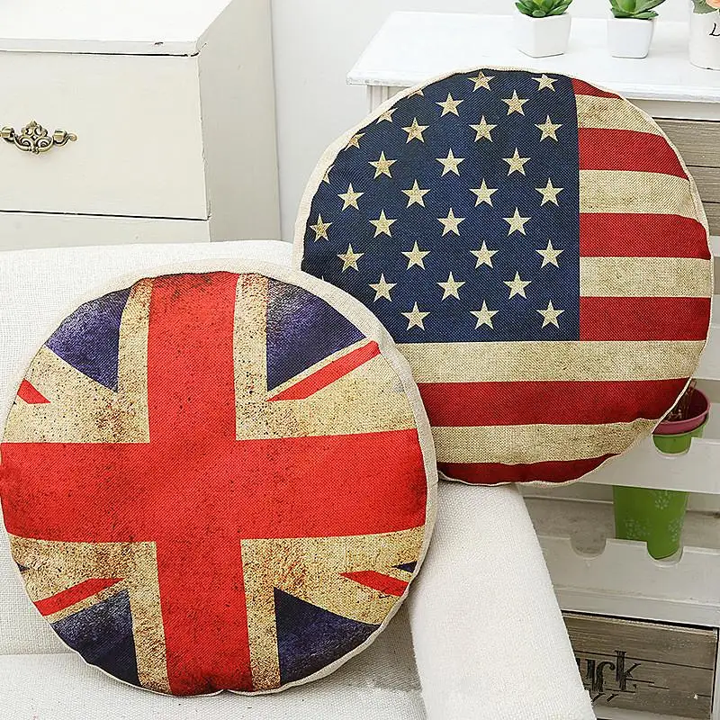 45cm Vintage Flag Pattern Pillowcase Cotton Linen Home Living Room Sofa Car Seat Decorative Round Cushion Cover
45cm Vintage Flag Pattern Pillowcase Cotton Linen Home Living Room Sofa Car Seat Decorative Round Cushion Cover