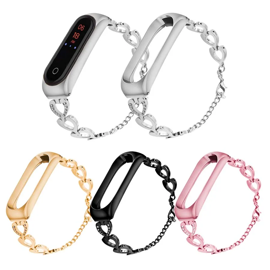 Wrist Strap Watchband for Mi Band 4 Stainless Steel Heart-shape Chain Smart Bracelet for Xiaomi Band 4 Wristband
Wrist Strap Watchband for Mi Band 4 Stainless Steel Heart-shape Chain Smart Bracelet for Xiaomi Band 4 Wristband