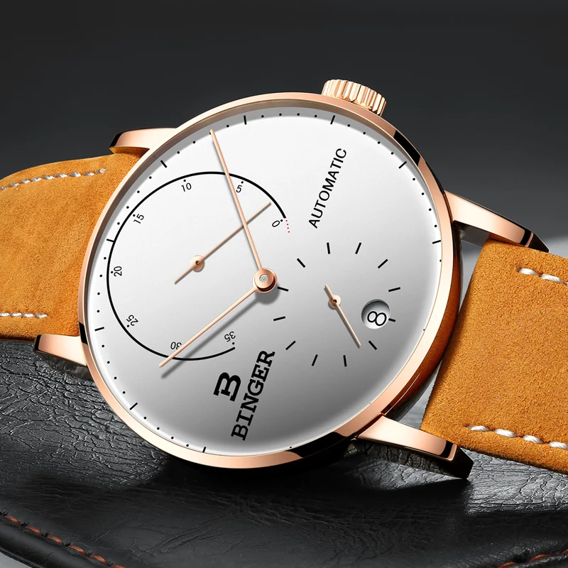 Швейцария Бингер мужской роскошный бренд часов автоматические механические