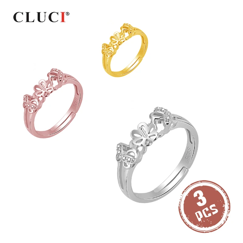 CLUCI 3pcs 925 Sterling Silver Adjustable Flower Ring Silver 925 Zircon Pearl Ring Mounting Women Open Ring Jewelry SR2090SB
CLUCI 3pcs 925 Sterling Silver Adjustable Flower Ring Silver 925 Zircon Pearl Ring Mounting Women Open Ring Jewelry SR2090SB