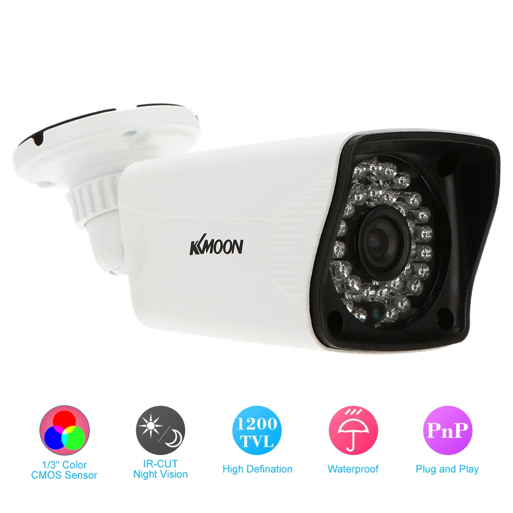 

KKmoon 1200TVL 1/3 дюйма CMOS IR-CUT Водонепроницаемая камера видеонаблюдения для домашней системы наблюдения PAL