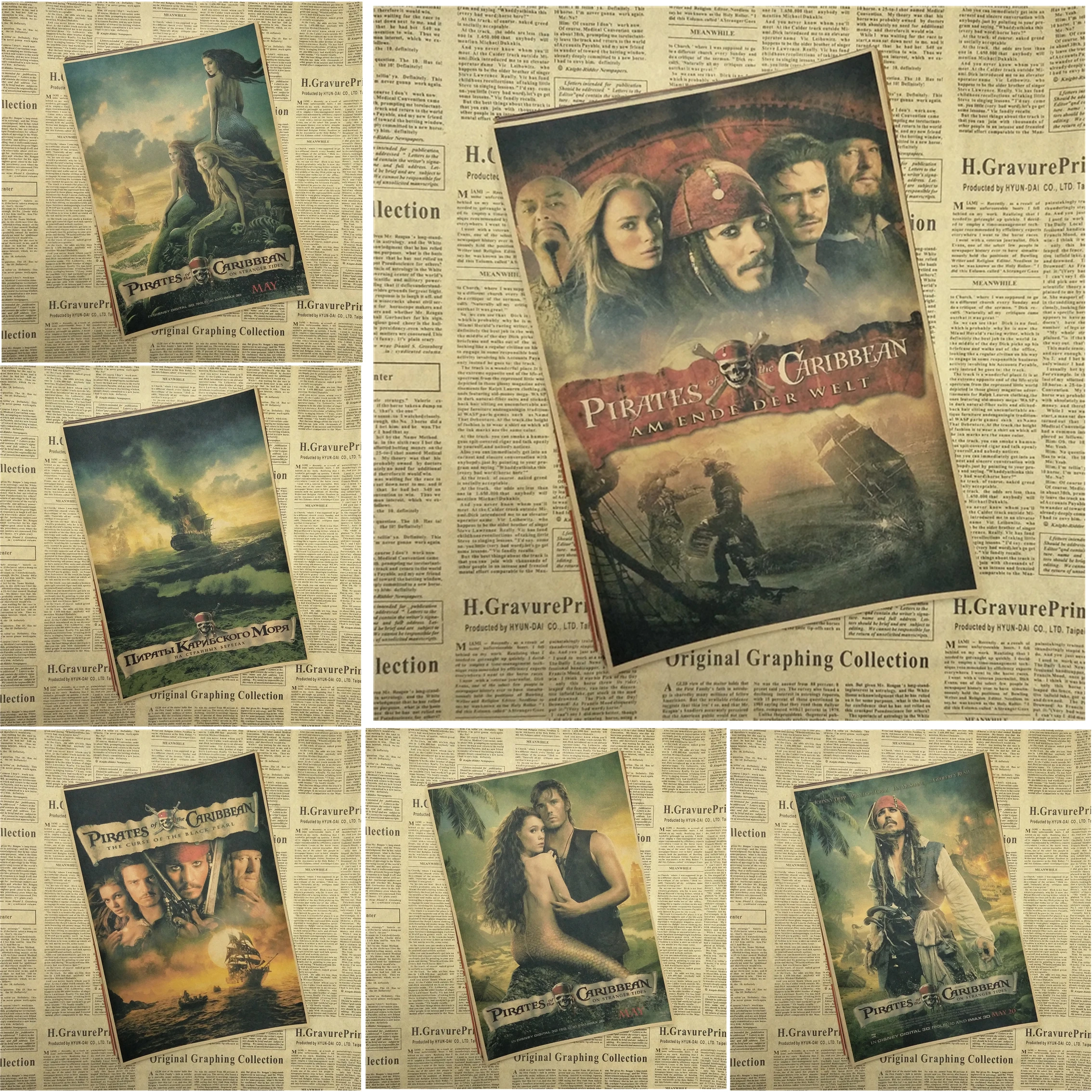Ретро постер Пираты строительства Джек Sparrow Джонни Депп фотобумага|poster retro|retro