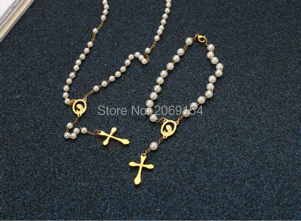 Women Pearl Jewelry Set Charm Gold Necklace Cross Chain Link Bracelet & Bangle Stainless Steel Vintage Wristband Chic Brand
Women Pearl Jewelry Set Charm Gold Necklace Cross Chain Link Bracelet & Bangle Stainless Steel Vintage Wristband Chic Brand