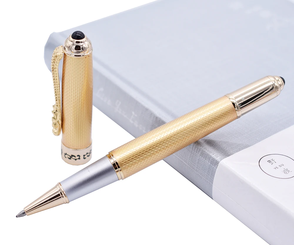 Jinhao Luxurious Rollerball Pen with Ink Refill, Classic Style Dragon Clip Golden Writing Signature Pen Business Office Supplies
Jinhao Luxurious Rollerball Pen with Ink Refill, Classic Style Dragon Clip Golden Writing Signature Pen Business Office Supplies