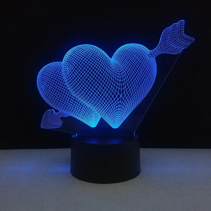 3D Valentines day gift LED Touch 7 Color Light Decorative Table Lamp USB Night Lights Arrow Through Hearts Nightlight Gifts lamp
3D Valentines day gift LED Touch 7 Color Light Decorative Table Lamp USB Night Lights Arrow Through Hearts Nightlight Gifts lamp