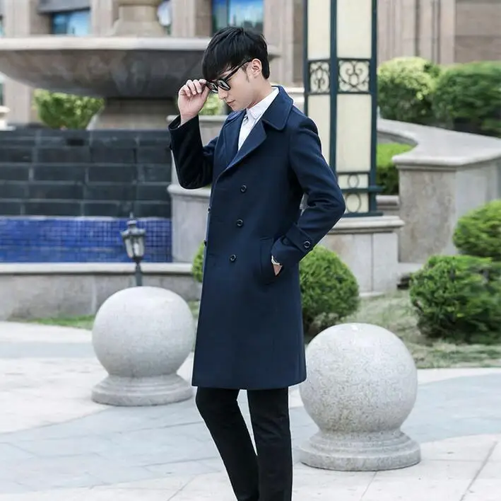 Men's clothing long design slim casual wool coat mens double-breasted woolen coats mens outerwear blue autumn fashion
Men's clothing long design slim casual wool coat mens double-breasted woolen coats mens outerwear blue autumn fashion