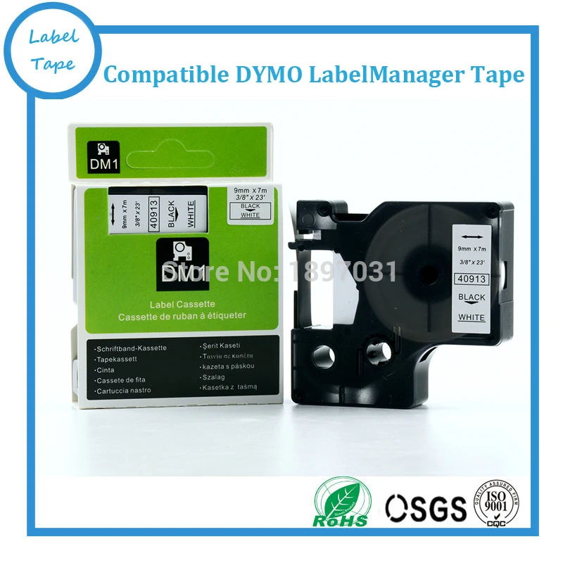 Free shipping 3 pcs 9mm 40913 dymo tape label printer compatible DYMO d1 label tapes D1 label cassette 40913
Free shipping 3 pcs 9mm 40913 dymo tape label printer compatible DYMO d1 label tapes D1 label cassette 40913