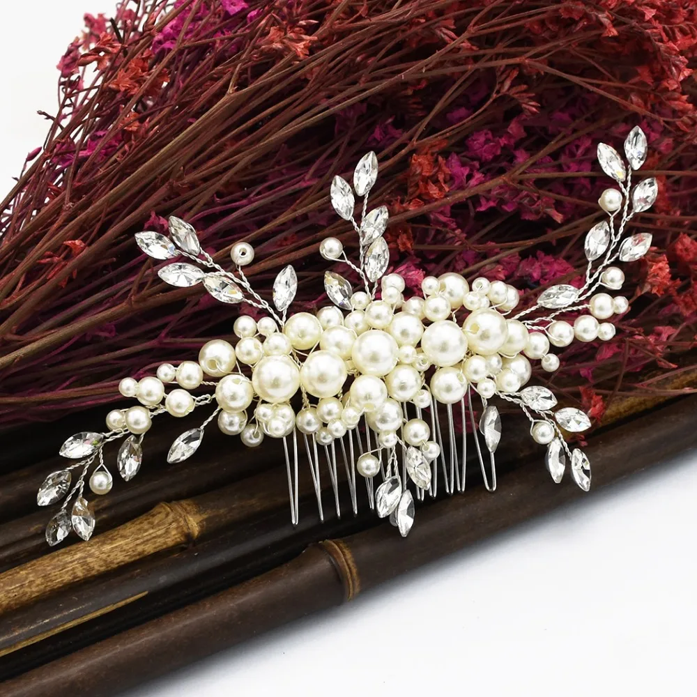 Cristal Hair Jewelry Handmade Pearl Beaded Wedding Hair Accessories Bridal Headband Hair Comb ornament Headdress Bride Hairpins
Cristal Hair Jewelry Handmade Pearl Beaded Wedding Hair Accessories Bridal Headband Hair Comb ornament Headdress Bride Hairpins