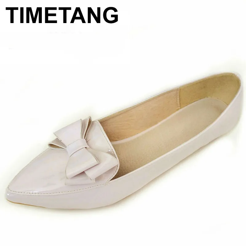 TIMETANG Sweet Bowtie Women Flat Shoes Spring Nude Female Flats Extra Big Size 33-43 Autumn Ladies Shoes Patent Leather C092
TIMETANG Sweet Bowtie Women Flat Shoes Spring Nude Female Flats Extra Big Size 33-43 Autumn Ladies Shoes Patent Leather C092