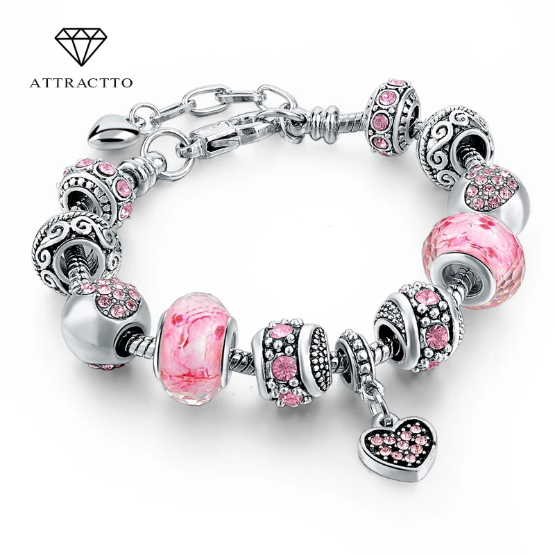ATTRACTTO Gift!!! 2019 Fashion Jewelry Pink Crystal Charm Women Bracelets Silver Chain Bracelets Bangles Femme Pulsera Sbr160073
ATTRACTTO Gift!!! 2019 Fashion Jewelry Pink Crystal Charm Women Bracelets Silver Chain Bracelets Bangles Femme Pulsera Sbr160073