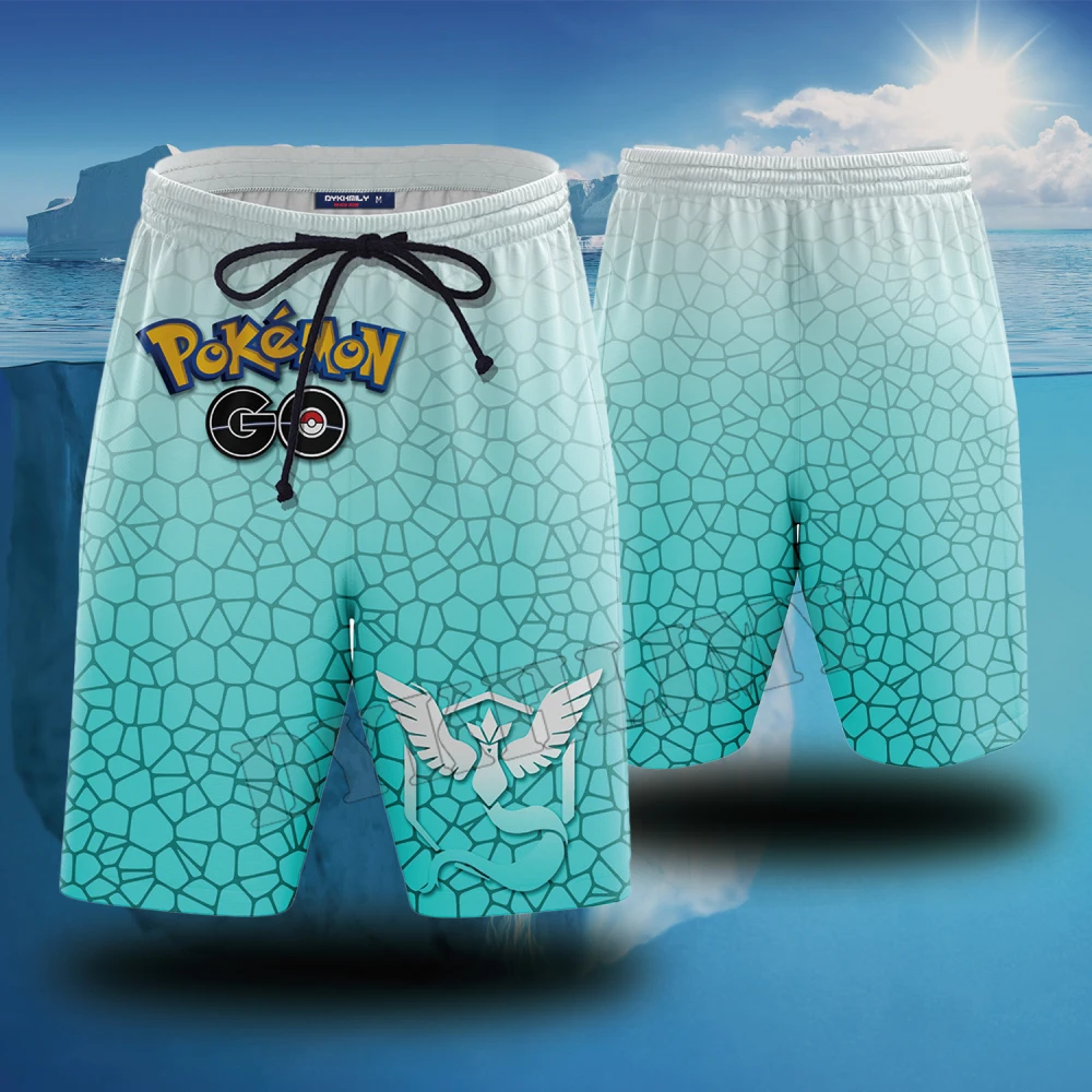Dykhmily Модные мужские пляжные шорты с покемонами бермуды быстросохнущие