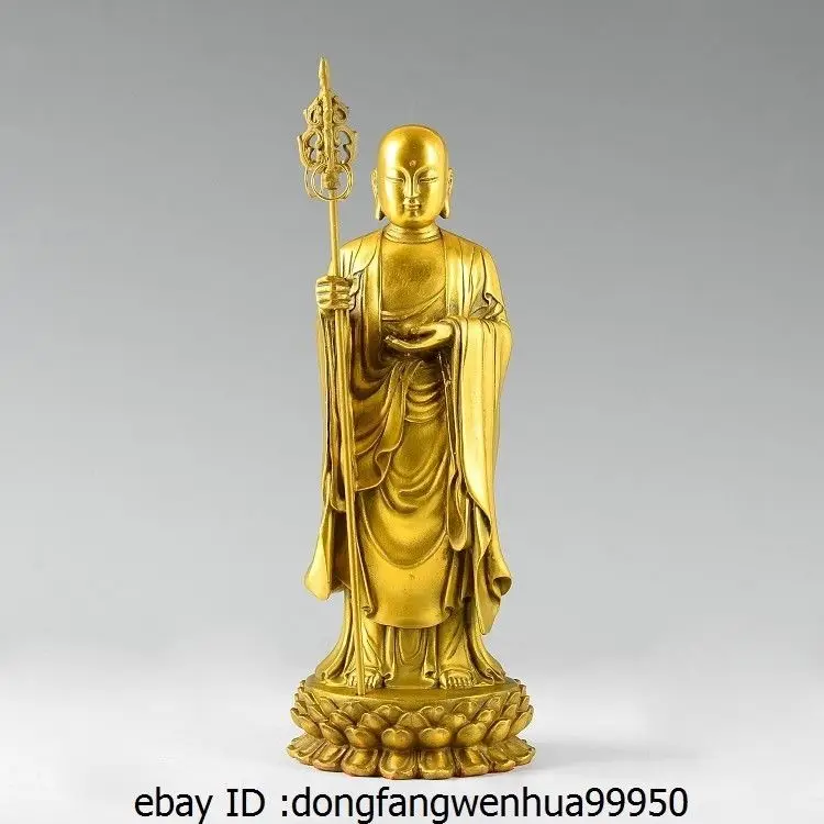 Тибетская буддистская латунная медная статуя тансанг Jizo Ksitigarbha Di Zang король, Будда
Тибетская буддистская латунная медная статуя тансанг Jizo Ksitigarbha Di Zang король, Будда