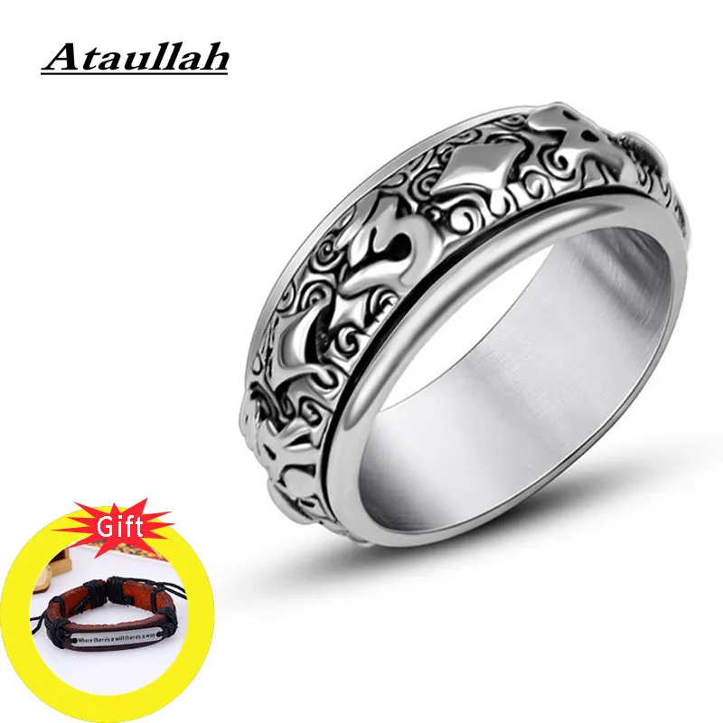 Ataullah Gothic Male Rotatable Ring Domineering Titanium Steel Punk Rock Finger Ring Jewelry Party Birthday Gift for Man RW036
Ataullah Gothic Male Rotatable Ring Domineering Titanium Steel Punk Rock Finger Ring Jewelry Party Birthday Gift for Man RW036