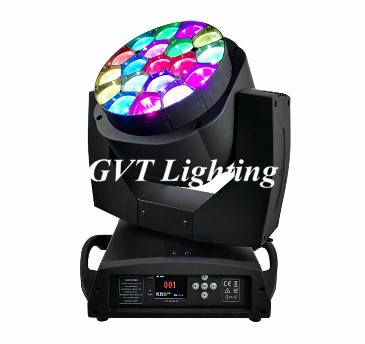 Free Shipping 2pcs/Lot Flightcase Packing 19*15w 4 In 1 Led Moving Head Zoom Big Bee Eye Stage Lighting | Лампы и освещение