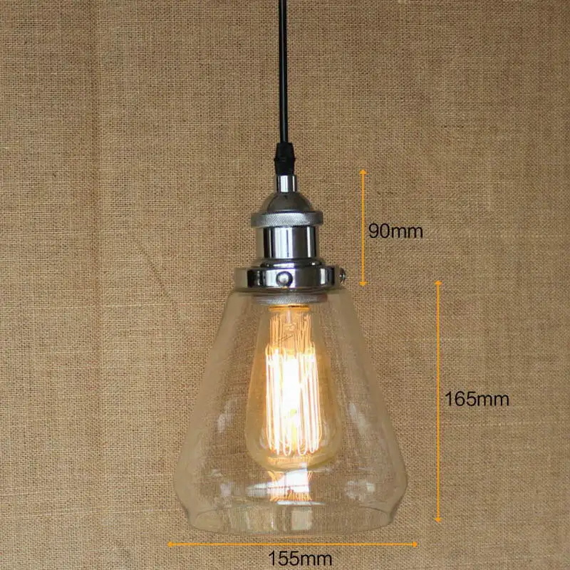 LOFT Industrial Hanging clear glass shade Pendant Lamp with Edison Light bulb|Kitchen Lights and Cabinet Lights
LOFT Industrial Hanging clear glass shade Pendant Lamp with Edison Light bulb|Kitchen Lights and Cabinet Lights