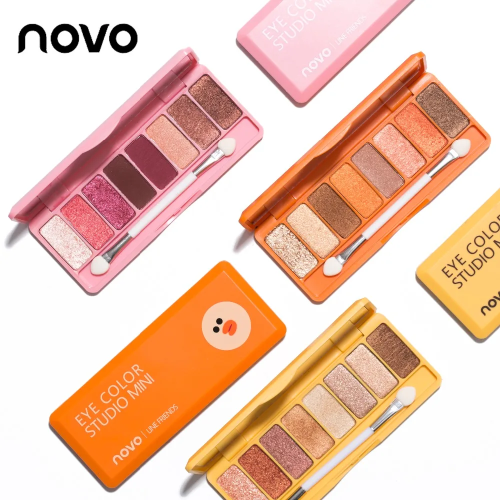 NOVO naked Eye Shadow 8 цветов натуральный мультфильм Shimmer МАТОВЫЕ тени для век Палитра