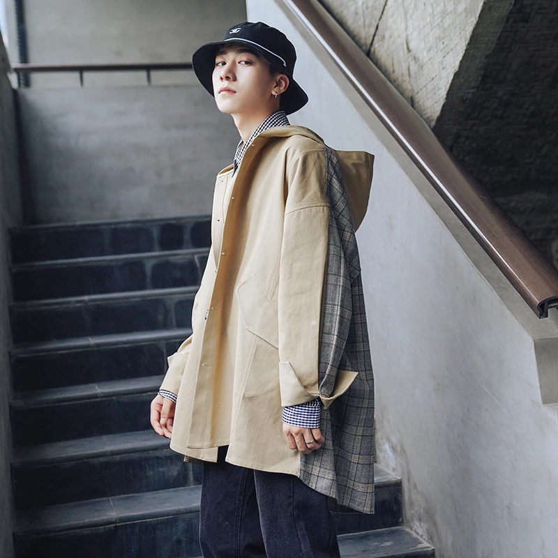 2020 Men's Fashion Casual Loose Lattice Printing Spliced Outwear Long Streetwear Brand Jacket Hooded Coat Male Windbreaker M-XL
2020 Men's Fashion Casual Loose Lattice Printing Spliced Outwear Long Streetwear Brand Jacket Hooded Coat Male Windbreaker M-XL