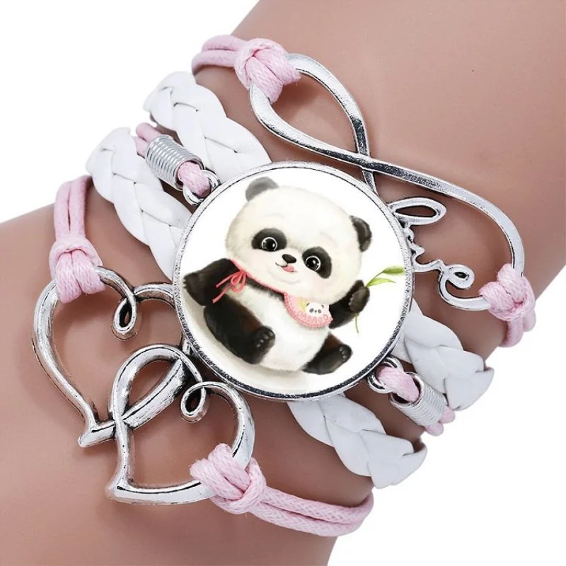Fashion Cute Cartoon Giant Panda Baby Pictures Glass Cabochon Bracelet Infinity Leather Bracelet Bangle Jewelry Gifts
Fashion Cute Cartoon Giant Panda Baby Pictures Glass Cabochon Bracelet Infinity Leather Bracelet Bangle Jewelry Gifts