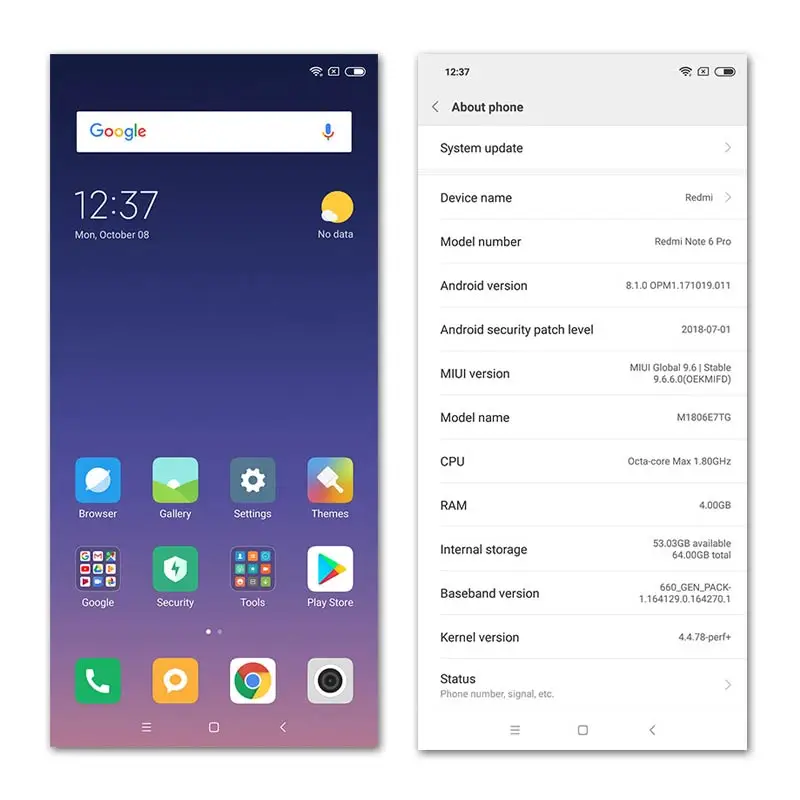 Смартфон Xiaomi Redmi Note 6 Pro с глобальной версией 4 ГБ 64 Восьмиядерный процессор Snapdragon