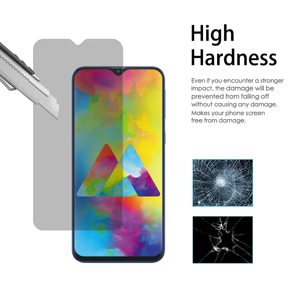 9H закаленное стекло для Samsung Galaxy A10 A30 A40 A50 антишпионское защиты экрана M10 M20 |
