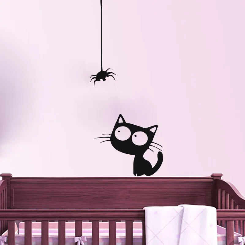 ZOOYOO Cute Kitten Watching A Spider Wall Sticker Kids Room Children Nursery Bedroom Wall Decals Cat Home Decor Art Murals
ZOOYOO Cute Kitten Watching A Spider Wall Sticker Kids Room Children Nursery Bedroom Wall Decals Cat Home Decor Art Murals