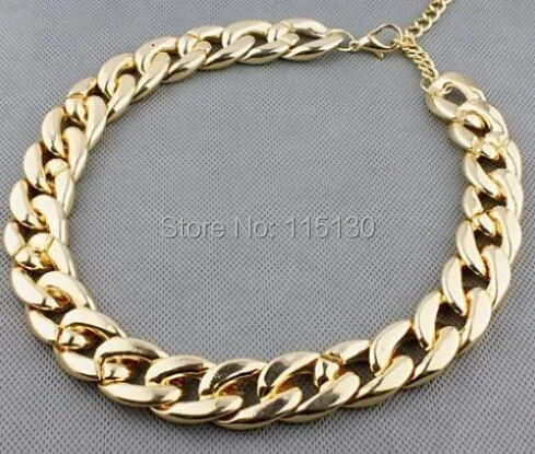 Винтажное ожерелье золотого цвета на крупной цепочке для женщин длинное из