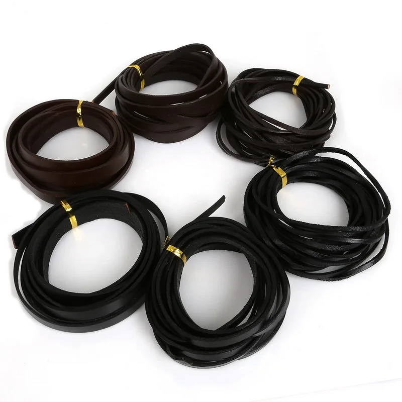Natural 100% Genuine Leather Width 3/6/10mm Thickness 2mm Flat Beading Cords Rope String DIY Jewelry Findings DIY Supplies
Natural 100% Genuine Leather Width 3/6/10mm Thickness 2mm Flat Beading Cords Rope String DIY Jewelry Findings DIY Supplies