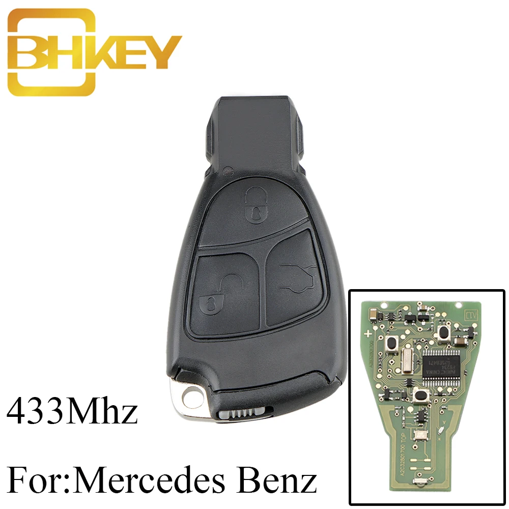 BHKEY 3Buttons Smart Remote Car key Fob For Benz 433Mhz For Mercedes Benz B C E ML S CLK CL Original car key
BHKEY 3Buttons Smart Remote Car key Fob For Benz 433Mhz For Mercedes Benz B C E ML S CLK CL Original car key