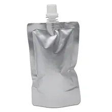 30Pcs/Lot Pure Aluminum Foil Stand Up Spout Bag Orange Juice Milk Packaging Doypack Mylar Foil Packing Party Pouch Bags