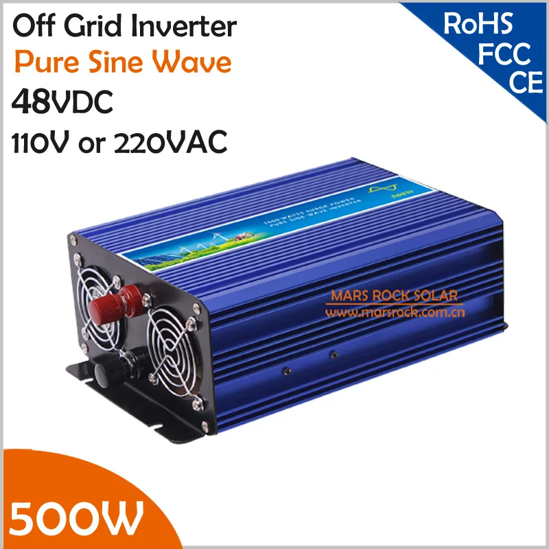 48VDC решетки инвертор 500 Вт Чистая синусоида Инвертор для 110VAC или 220VAC приборов в