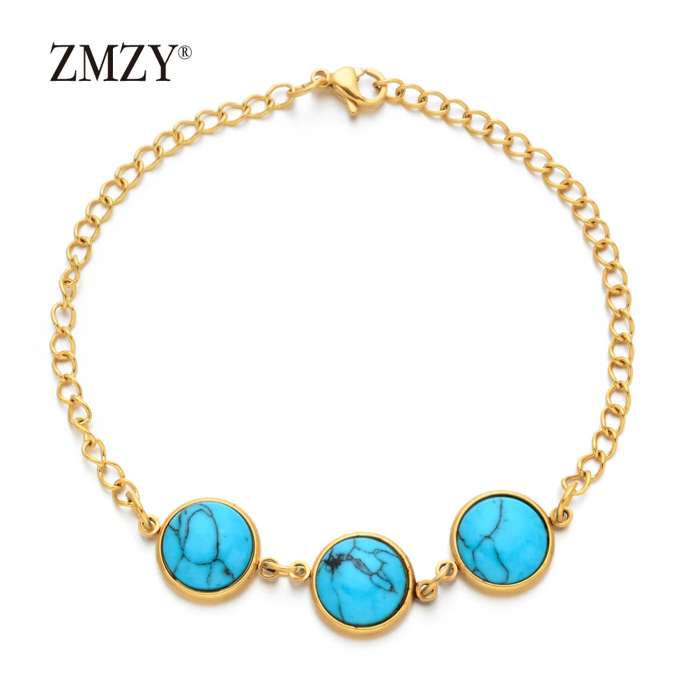 ZMZY Gold Color Stainless Steel Bracelets For Women Man Turquoises Charm Bracelet Pulseira Feminina Lover's Engagement Jewelry
ZMZY Gold Color Stainless Steel Bracelets For Women Man Turquoises Charm Bracelet Pulseira Feminina Lover's Engagement Jewelry