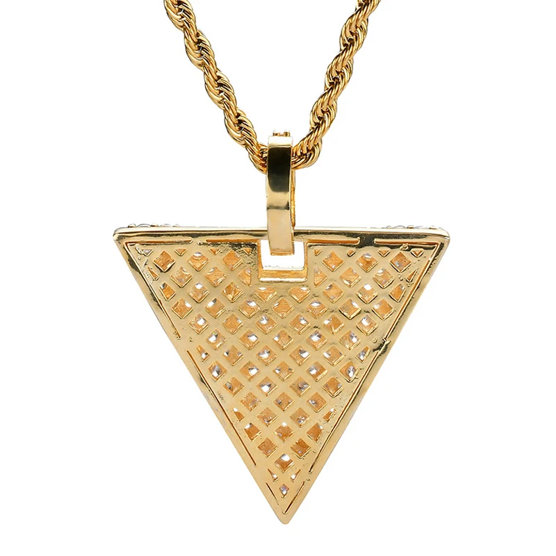 Hip Hop Full AAA CZ Zircon Pave Bling Iced Out Geometric Triangle Pendants Necklace for Men Rapper Jewelry Rose Gold Color Gift
Hip Hop Full AAA CZ Zircon Pave Bling Iced Out Geometric Triangle Pendants Necklace for Men Rapper Jewelry Rose Gold Color Gift