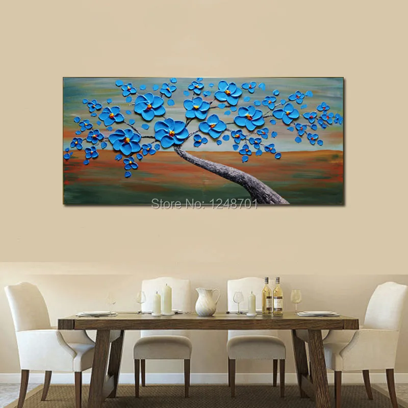 handmade contemporary acrylic heavy palette knife blue bloomming flower tree oil painting for wall decoration
handmade contemporary acrylic heavy palette knife blue bloomming flower tree oil painting for wall decoration