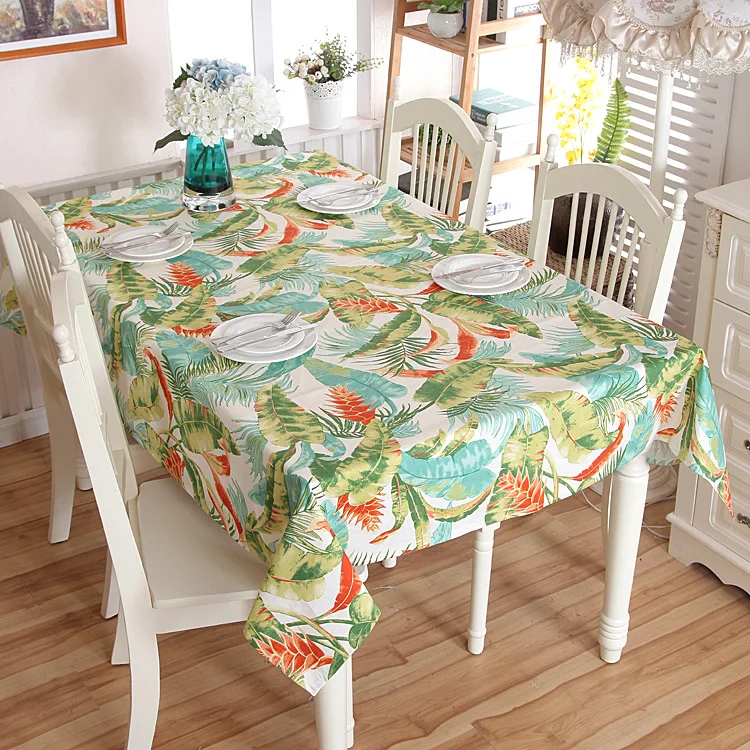 Pastoral style 100% cotton thickening canvas tropical rainforest banana leaf table cloth
Pastoral style 100% cotton thickening canvas tropical rainforest banana leaf table cloth