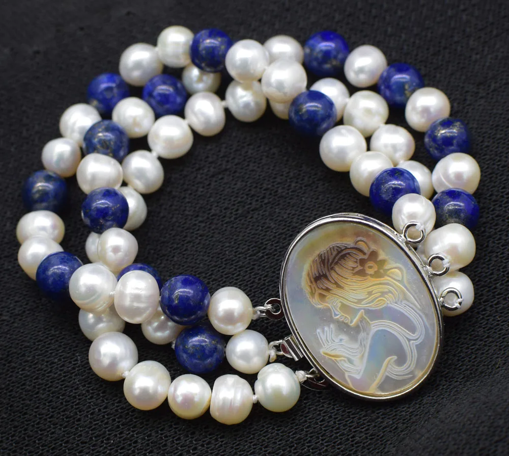 3rows blue lapiss and freshwater pearl round 8mm bracelet 7.5inch wholesale beads nature
3rows blue lapiss and freshwater pearl round 8mm bracelet 7.5inch wholesale beads nature