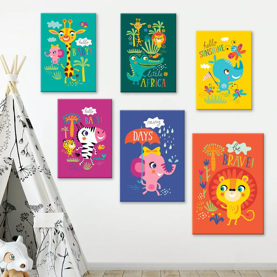 Cartoon Lion Zebra Giraffe Elephant Rhino Nordic Posters And Prints Wall Art Canvas Painting Wall Pictures Baby Kids Room Decor
Cartoon Lion Zebra Giraffe Elephant Rhino Nordic Posters And Prints Wall Art Canvas Painting Wall Pictures Baby Kids Room Decor