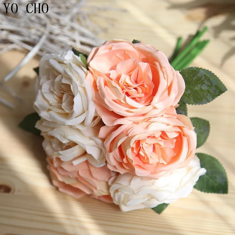 YO CHO 6 Heads High Quality Rose Bouquet Simulation Flower Wedding Gift Fashion Bridal Bouquet Holding Flowers For Wedding Decor
YO CHO 6 Heads High Quality Rose Bouquet Simulation Flower Wedding Gift Fashion Bridal Bouquet Holding Flowers For Wedding Decor