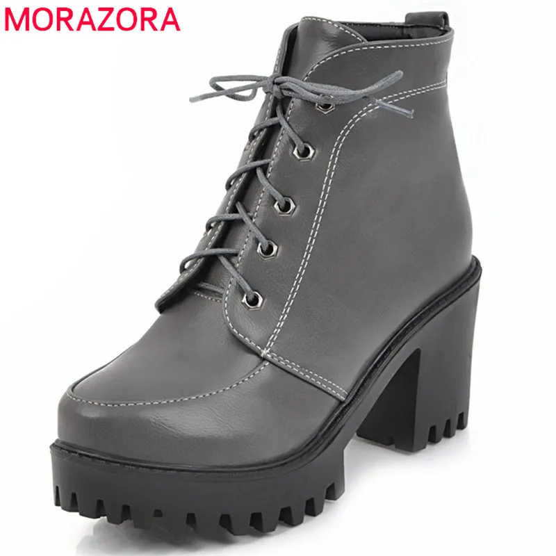 MORAZORA 2021 Spring autumn ankle boots for women high heels shoes woman PU soft leather platform boots lace-up fashion
MORAZORA 2021 Spring autumn ankle boots for women high heels shoes woman PU soft leather platform boots lace-up fashion