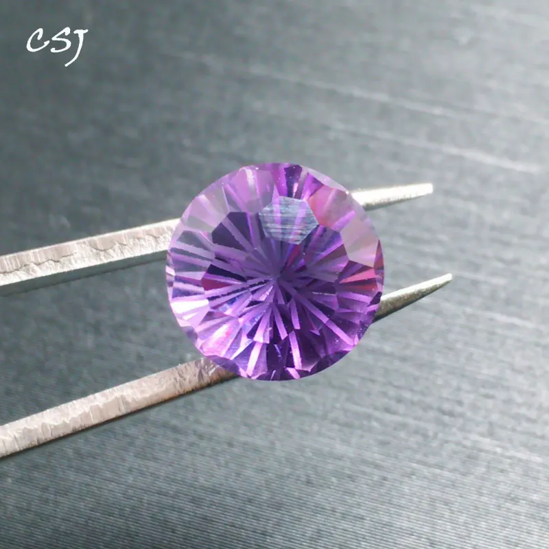 CSJ Natural Amethyst Loose Gemstone Round Fireworks Cut For Diy Fine Jewelry 925 Silver Ring Mounting
CSJ Natural Amethyst Loose Gemstone Round Fireworks Cut For Diy Fine Jewelry 925 Silver Ring Mounting