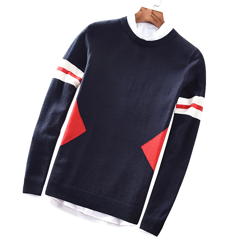 

New autumn and winter men's wool weater O-neck jacquard fashion sweater mens knitting woolen clothing maglione chandail
