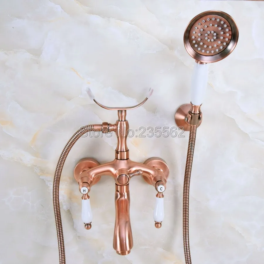 Antique Red Coppe Wall Mount Clawfoot Bath Tub Faucet w/ Handheld Shower lna363
Antique Red Coppe Wall Mount Clawfoot Bath Tub Faucet w/ Handheld Shower lna363
