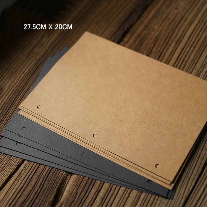 Thick Big Vertical 3 Holes 27.5*20CM Kraft Black Card for Diy Photo Album Adding Inside Pages Scrapbooking 10/20/30 Sheets/set
Thick Big Vertical 3 Holes 27.5*20CM Kraft Black Card for Diy Photo Album Adding Inside Pages Scrapbooking 10/20/30 Sheets/set