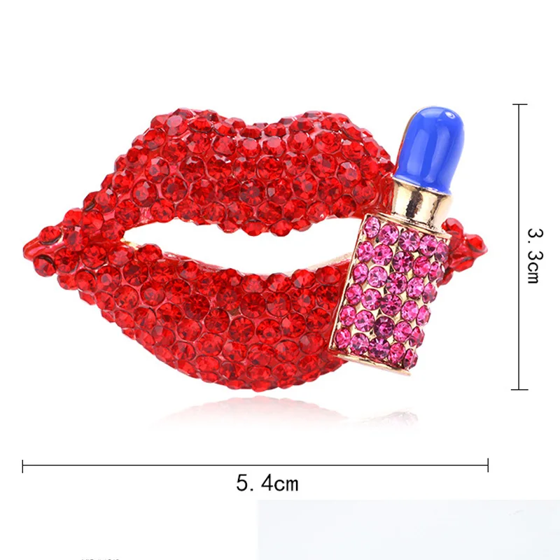 Fashion Red Blue Crystal Brooches Rhinestones Paved Lips Lipstick Brooch Pins For Woman Girls
Fashion Red Blue Crystal Brooches Rhinestones Paved Lips Lipstick Brooch Pins For Woman Girls