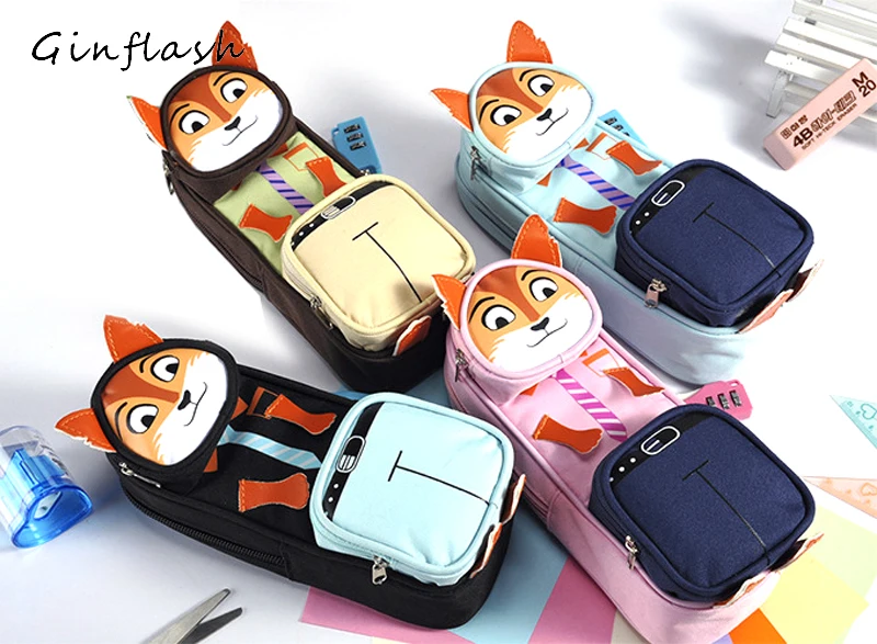 Creative animal fox School Large Pencil Case canvas Portable Pencil Case Gift Stationery Office Supplies color random with lock
Creative animal fox School Large Pencil Case canvas Portable Pencil Case Gift Stationery Office Supplies color random with lock
