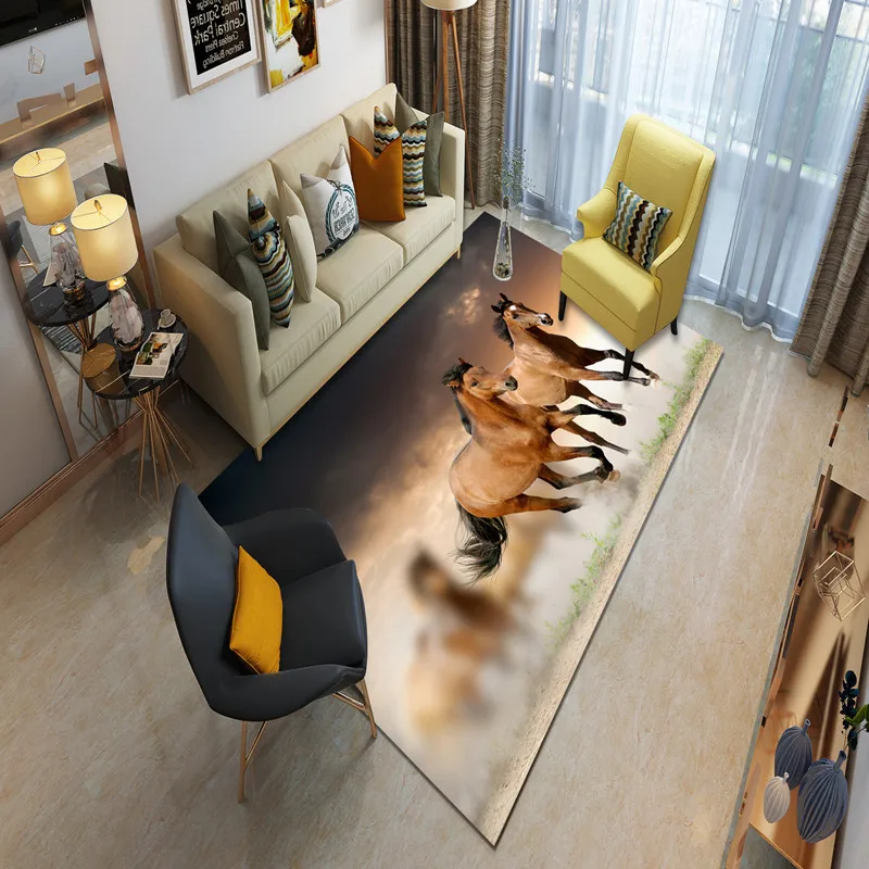 New Simple Jun Horse pattern 3D printed Carpets For Living Room Bedroom Super Soft carpet Parlor Area Rugs Home Large Size Rug
New Simple Jun Horse pattern 3D printed Carpets For Living Room Bedroom Super Soft carpet Parlor Area Rugs Home Large Size Rug