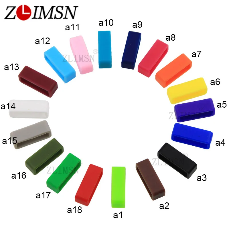 

ZLIMSN Black White Watchbands Strap Loop Hoop Silicone Rubber Watch Bands Accessories Holder Men Locker Watch Band 18 color 4pcs