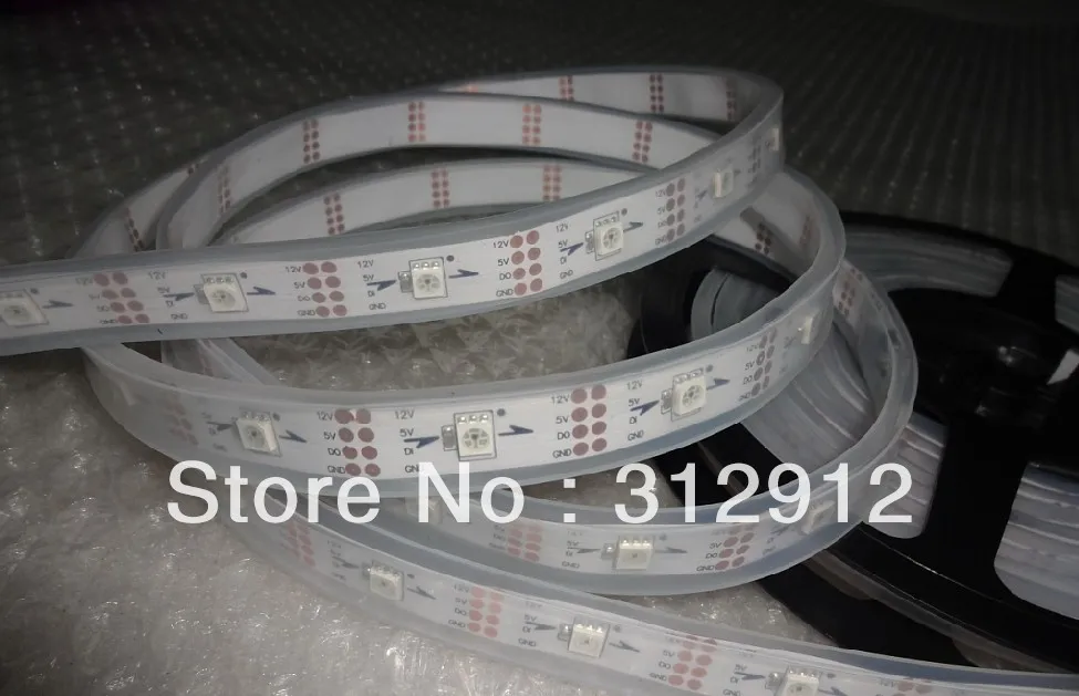 5m DC12V INK1003 led pixel strip,IP68,30pcs 1002led(5050 RGB with INK1003 IC)/M with 30pixels;white PCB, in silicon tube
5m DC12V INK1003 led pixel strip,IP68,30pcs 1002led(5050 RGB with INK1003 IC)/M with 30pixels;white PCB, in silicon tube